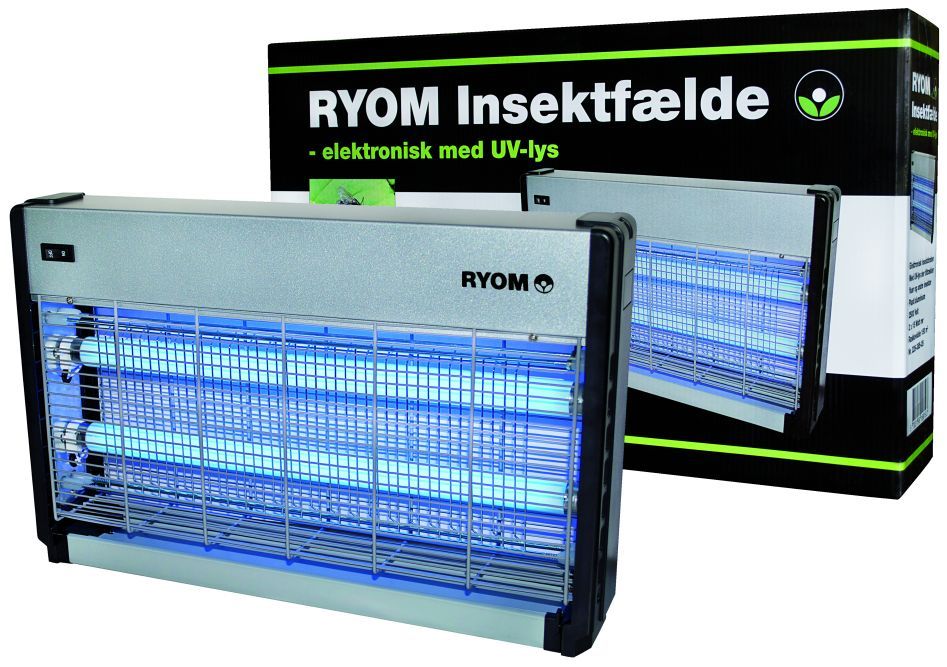 Insektsfälla Ryom 150 m2 - Plast/aluminium, 2 x 15W